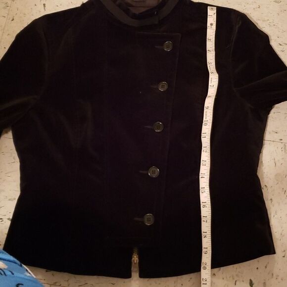 Theory women's Velvet Military Style Jacket black size 12 - Picture 11 of 13